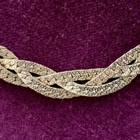 Vintage Three-Strand Braided Gold-Tone Choker Necklace - Picture 5 of 5